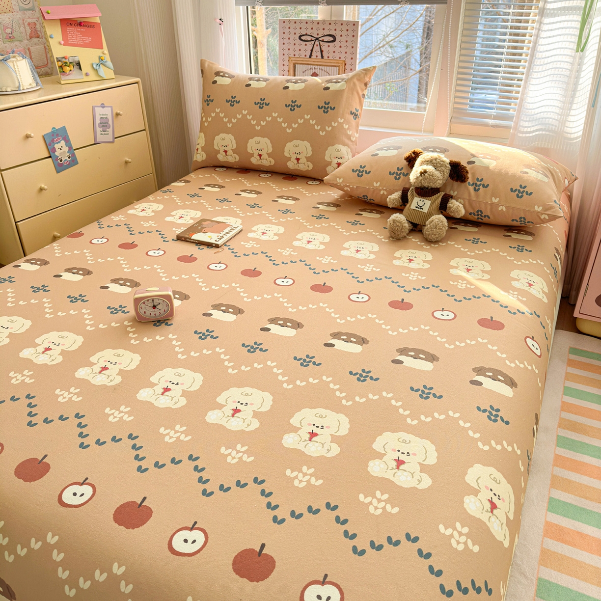 91家纺网 家纺一手货源 找家纺 女子家纺 2026新款全棉老粗布床笠 玛奇朵