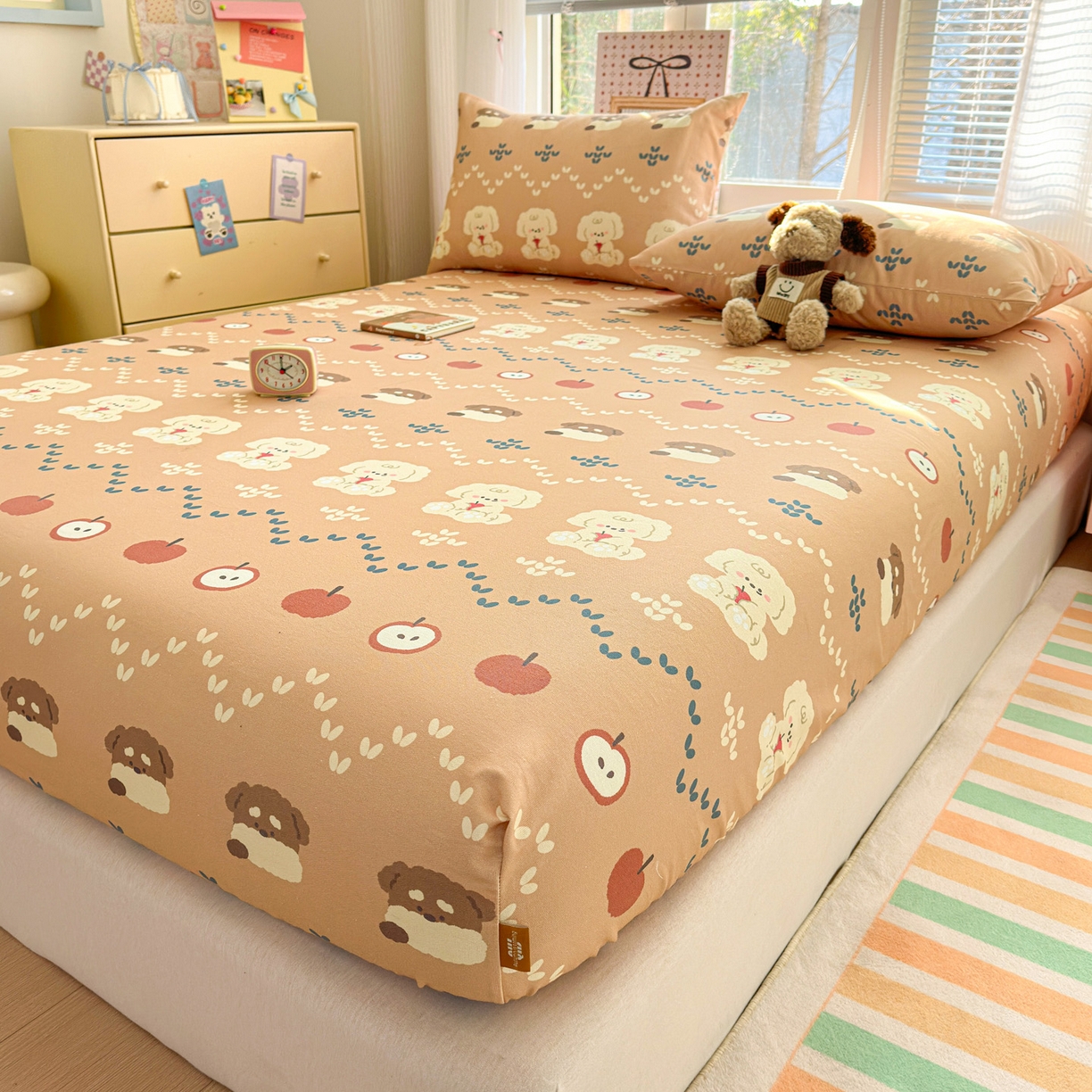 91家纺网 家纺一手货源 找家纺 女子家纺 2026新款全棉老粗布床笠 玛奇朵