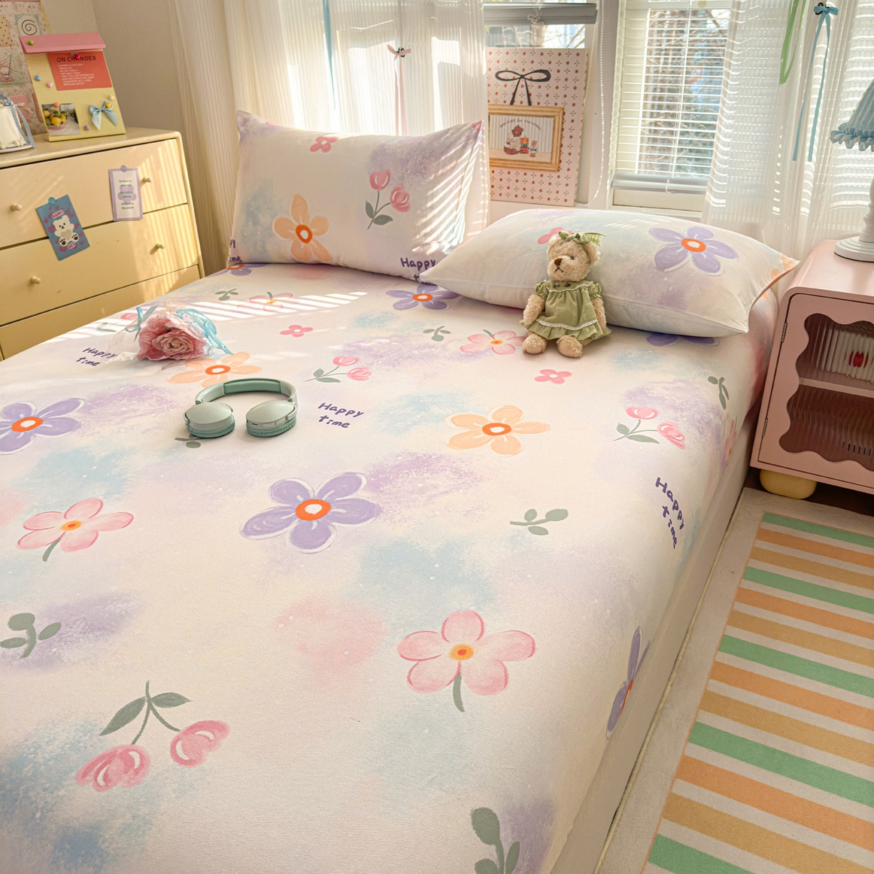 91家纺网 家纺一手货源 找家纺 女子家纺 2026新款全棉老粗布床笠 梦境