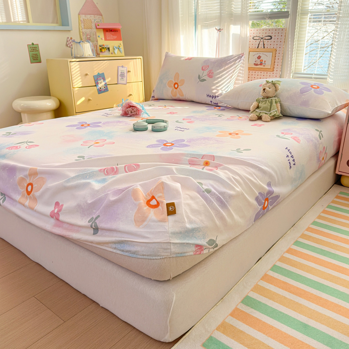 91家纺网 家纺一手货源 找家纺 女子家纺 2026新款全棉老粗布床笠 梦境