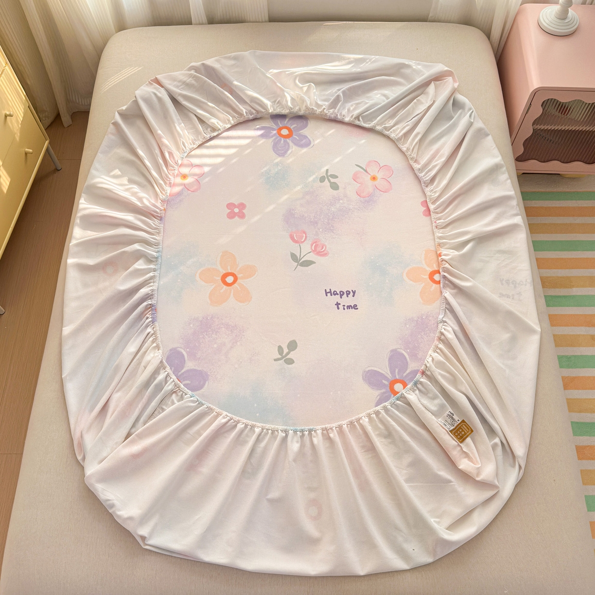 91家纺网 家纺一手货源 找家纺 女子家纺 2026新款全棉老粗布床笠 梦境