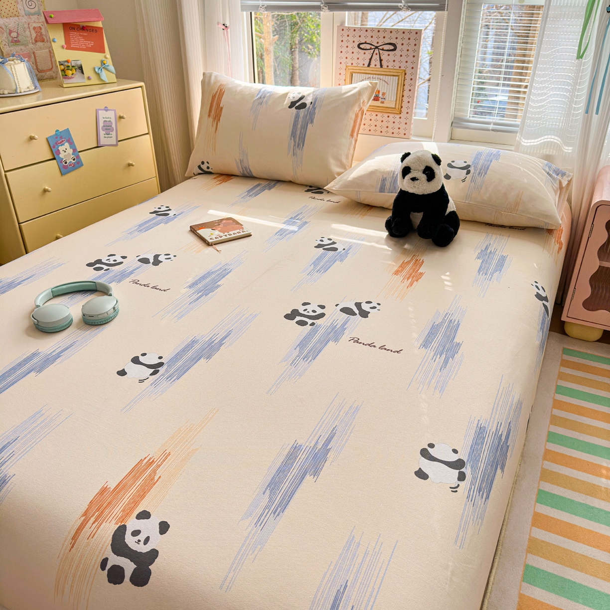 91家纺网 家纺一手货源 找家纺 女子家纺 2026新款全棉老粗布床笠 软萌