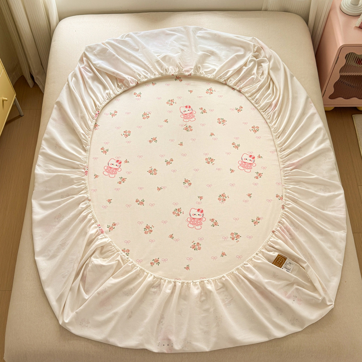 91家纺网 家纺一手货源 找家纺 女子家纺 2026新款全棉老粗布床笠 小甜甜