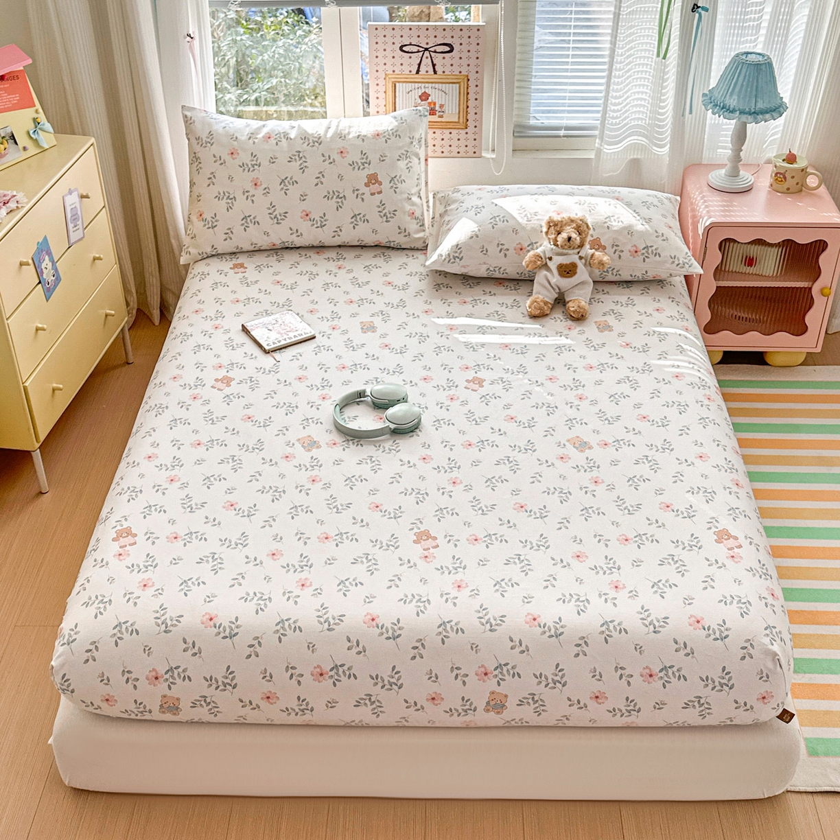 女子家纺 2026新款全棉老粗布床笠 小圆满