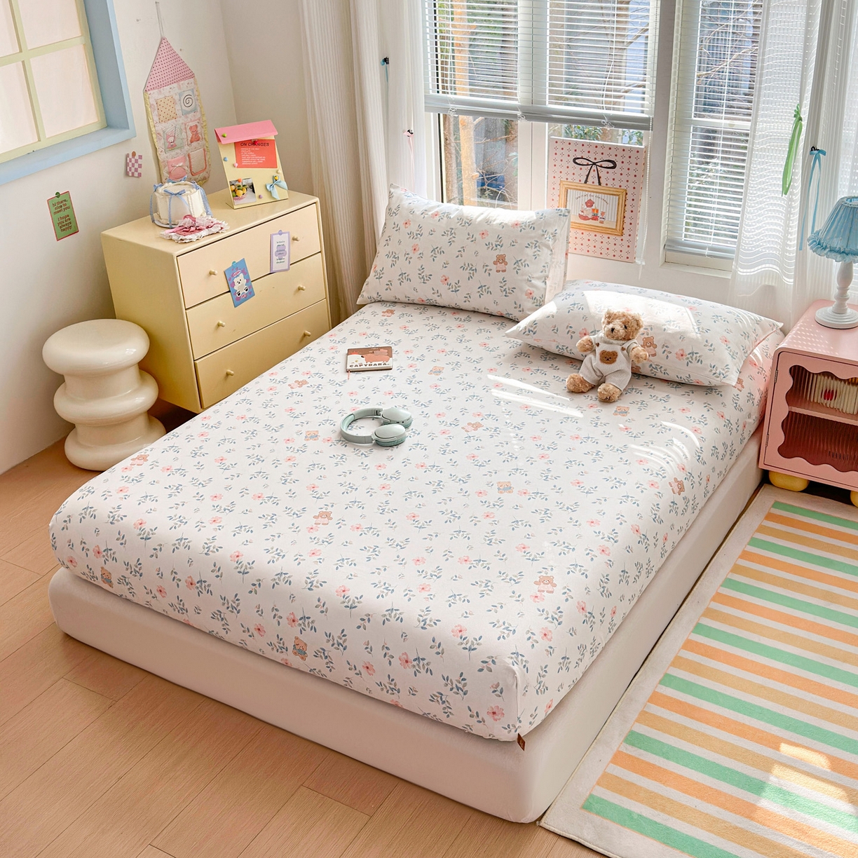 91家纺网 家纺一手货源 找家纺 女子家纺 2026新款全棉老粗布床笠 小圆满