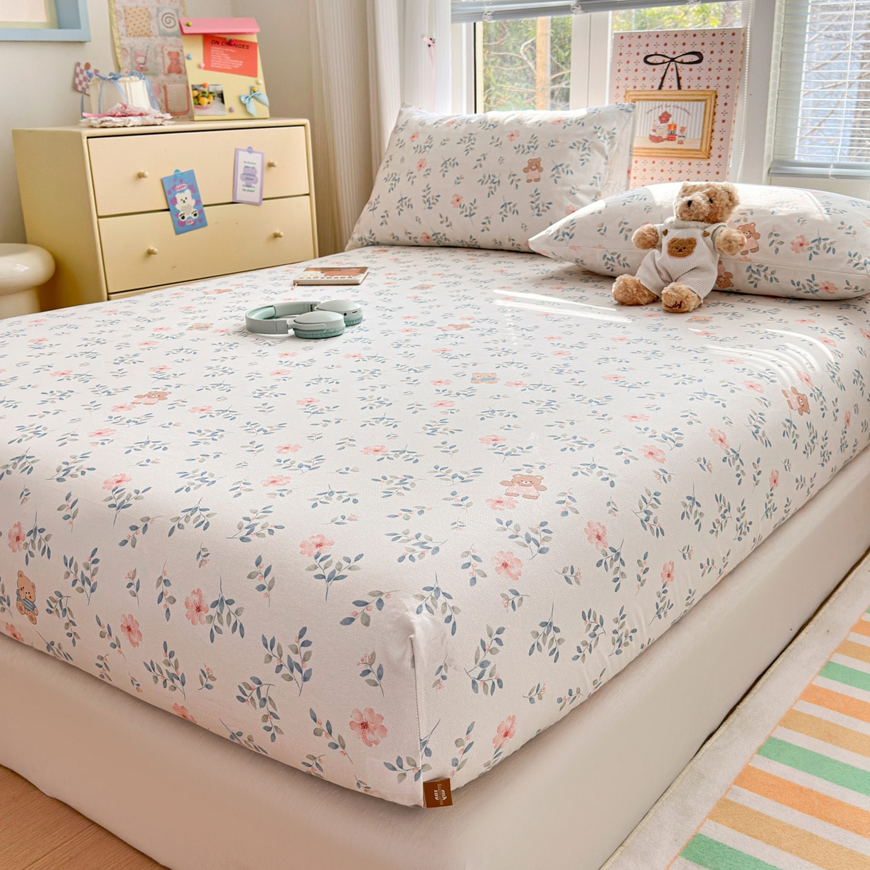 91家纺网 家纺一手货源 找家纺 女子家纺 2026新款全棉老粗布床笠 小圆满