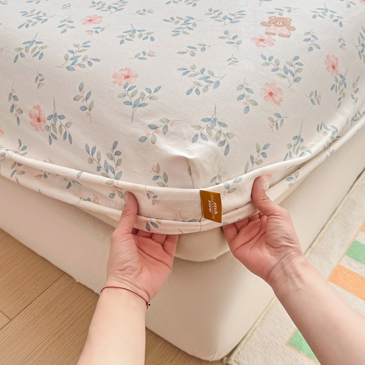 91家纺网 家纺一手货源 找家纺 女子家纺 2026新款全棉老粗布床笠 小圆满