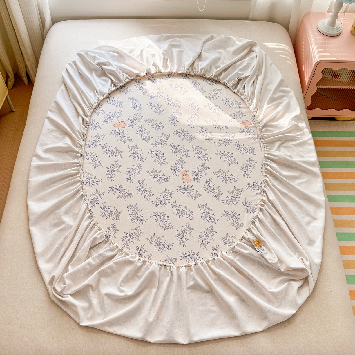 91家纺网 家纺一手货源 找家纺 女子家纺 2026新款全棉老粗布床笠 醒春