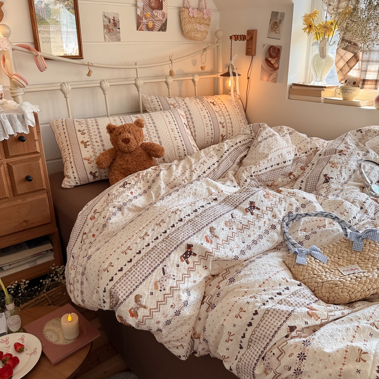 91家纺网 家纺一手货源 找家纺 （总）初念 2026新款A类高品质110克超柔泡芙纱四件套