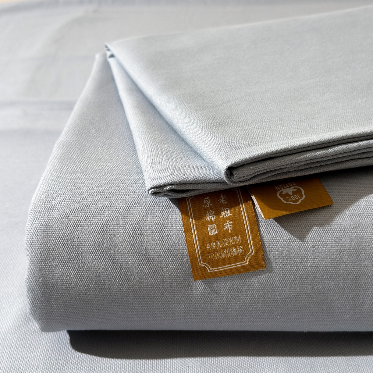 91家纺网 家纺一手货源 找家纺 女子家纺 2026新款全棉老粗布床笠 雪花银