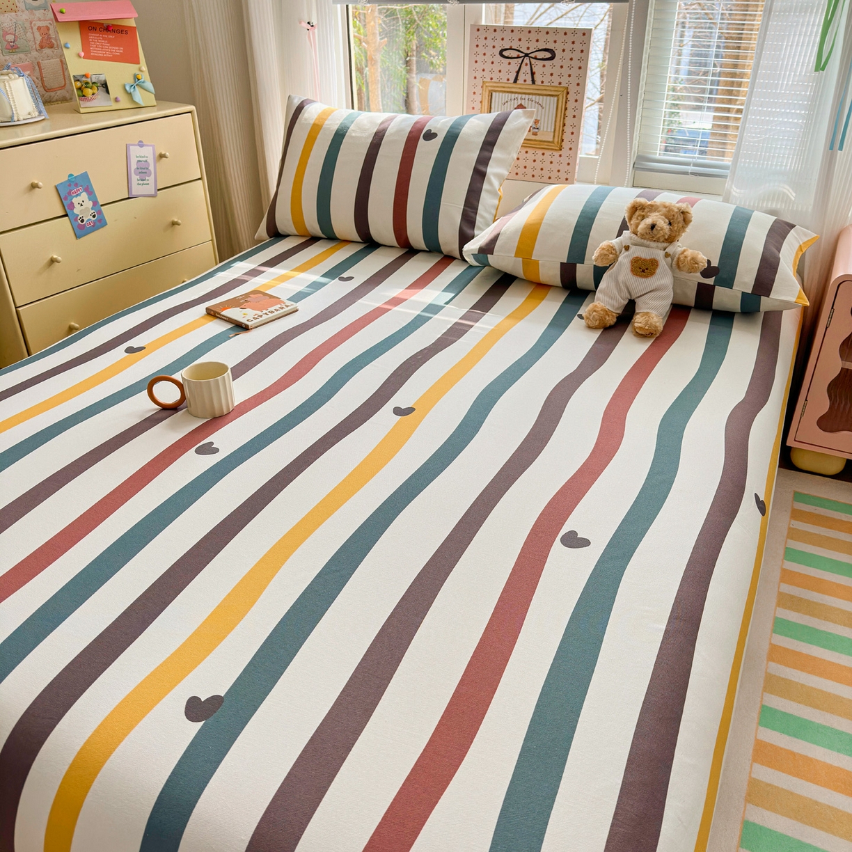 91家纺网 家纺一手货源 找家纺 女子家纺 2026新款全棉老粗布床笠 雅灰