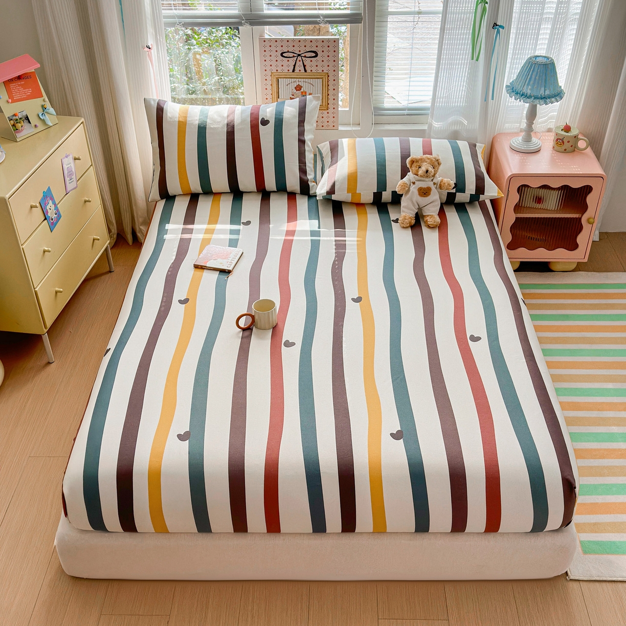 女子家纺 2026新款全棉老粗布床笠 雅灰