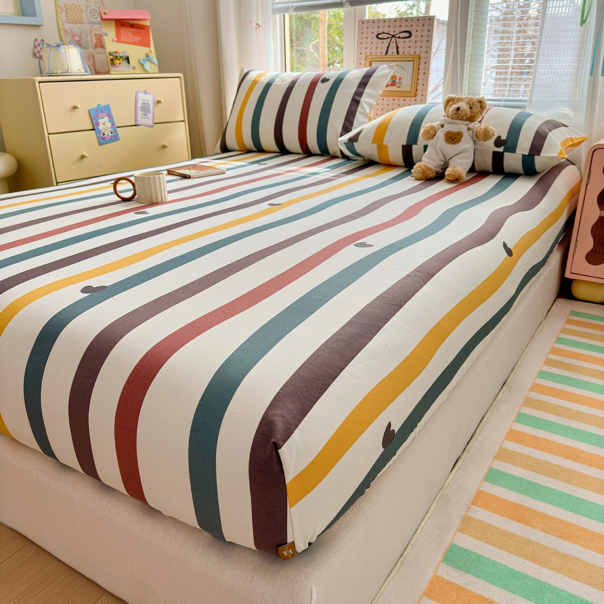 91家纺网 家纺一手货源 找家纺 女子家纺 2026新款全棉老粗布床笠 雅灰