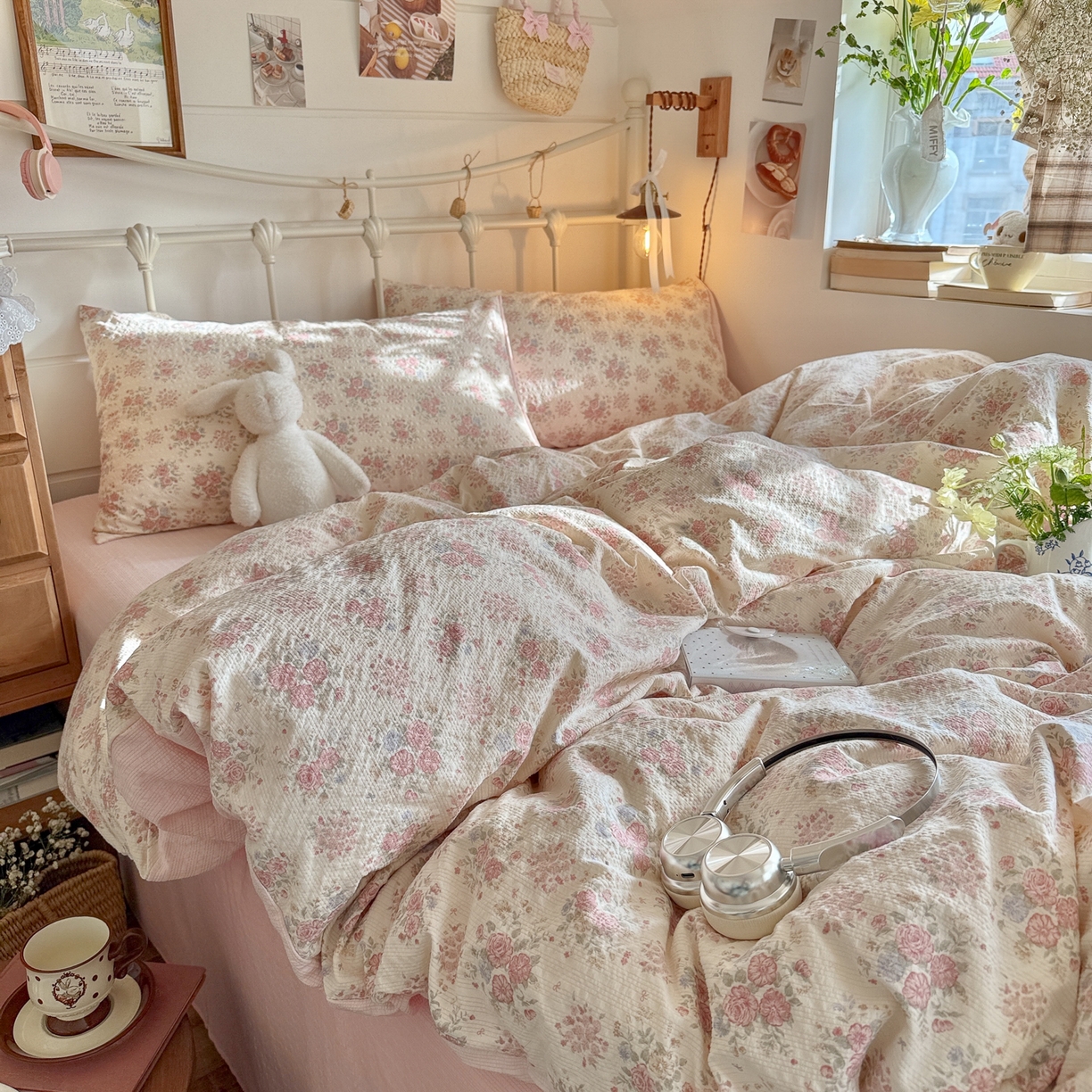 91家纺网 家纺一手货源 找家纺 （总）初念 2026新款A类高品质110克超柔泡芙纱四件套