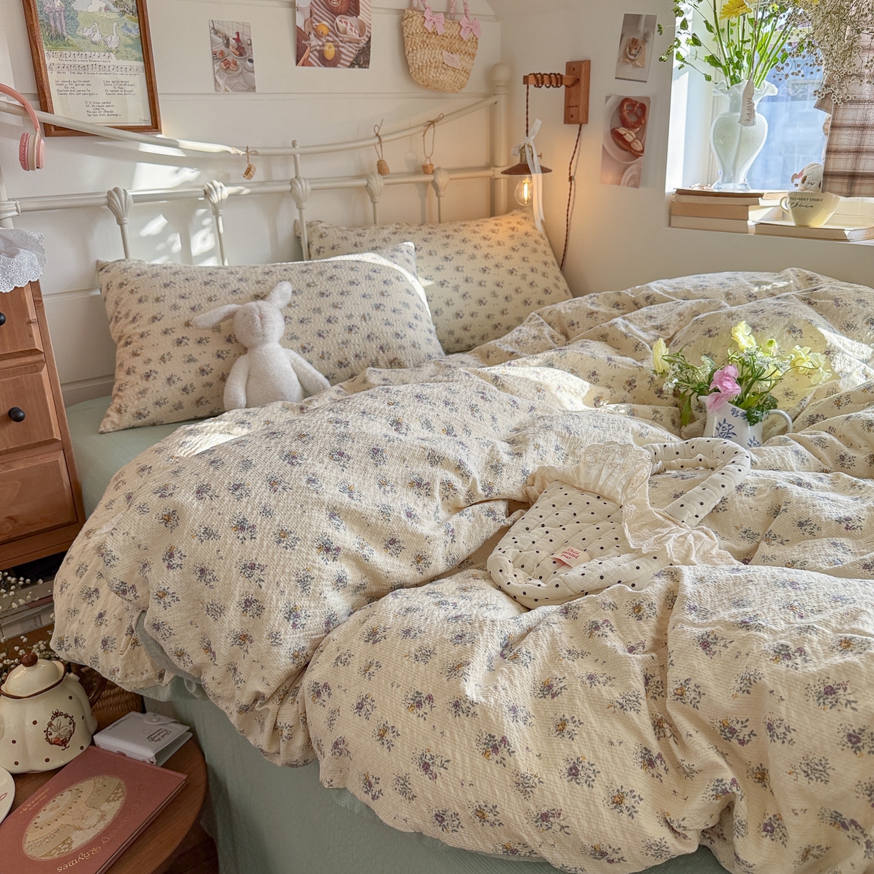 91家纺网 家纺一手货源 找家纺 （总）初念 2026新款A类高品质110克超柔泡芙纱四件套