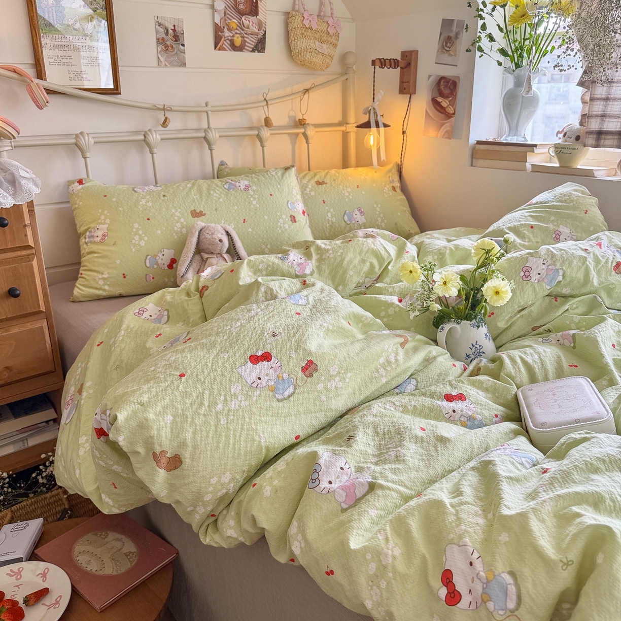 91家纺网 家纺一手货源 找家纺 （总）初念 2026新款A类高品质110克超柔泡芙纱四件套