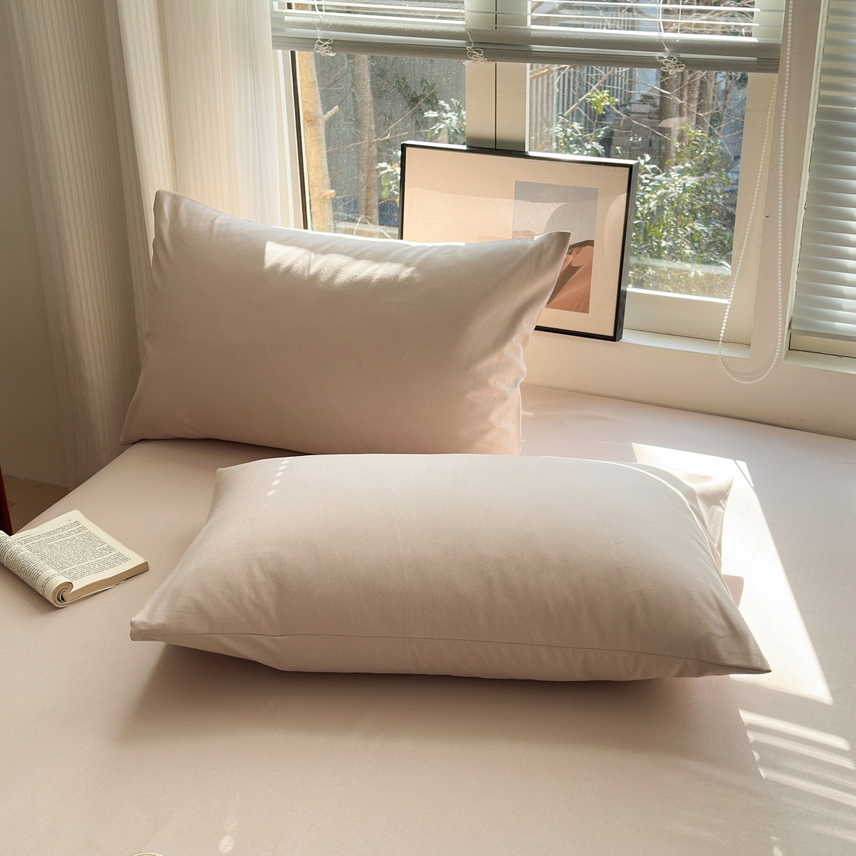 91家纺网 家纺一手货源 找家纺 女子家纺 2026新款全棉老粗布床笠 亚麻咖