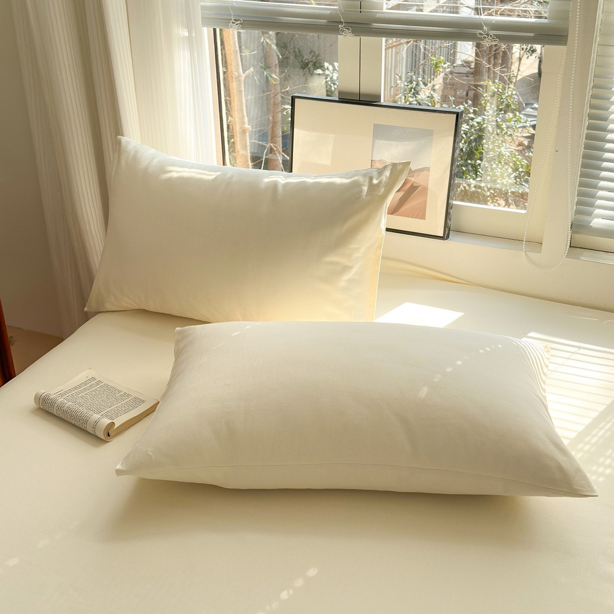 91家纺网 家纺一手货源 找家纺 女子家纺 2026新款全棉老粗布床笠 月白