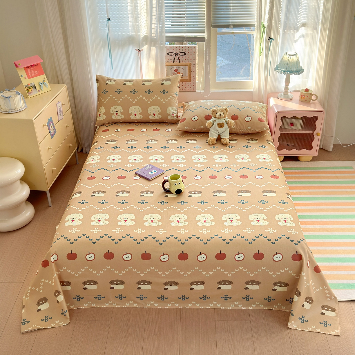 91家纺网 家纺一手货源 找家纺 女子家纺 2026新款全棉老粗布床单 玛奇朵