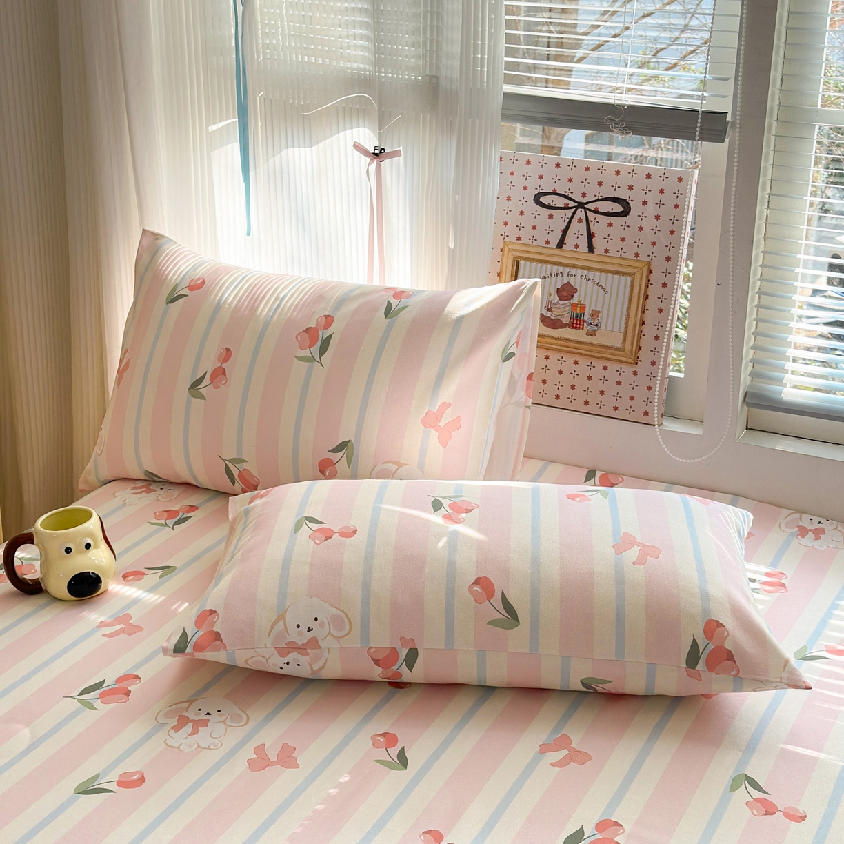 91家纺网 家纺一手货源 找家纺 女子家纺 2026新款全棉老粗布床单 冰淇淋