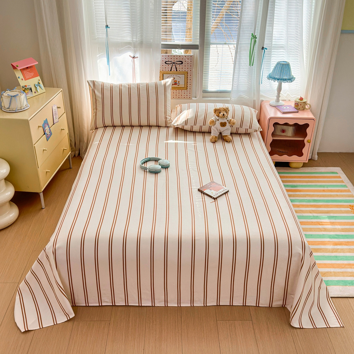 女子家纺 2026新款全棉老粗布床单 风月-米