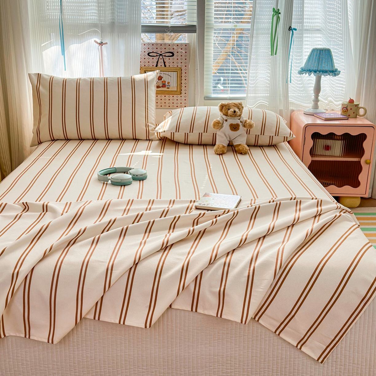 91家纺网 家纺一手货源 找家纺 女子家纺 2026新款全棉老粗布床单 风月-米