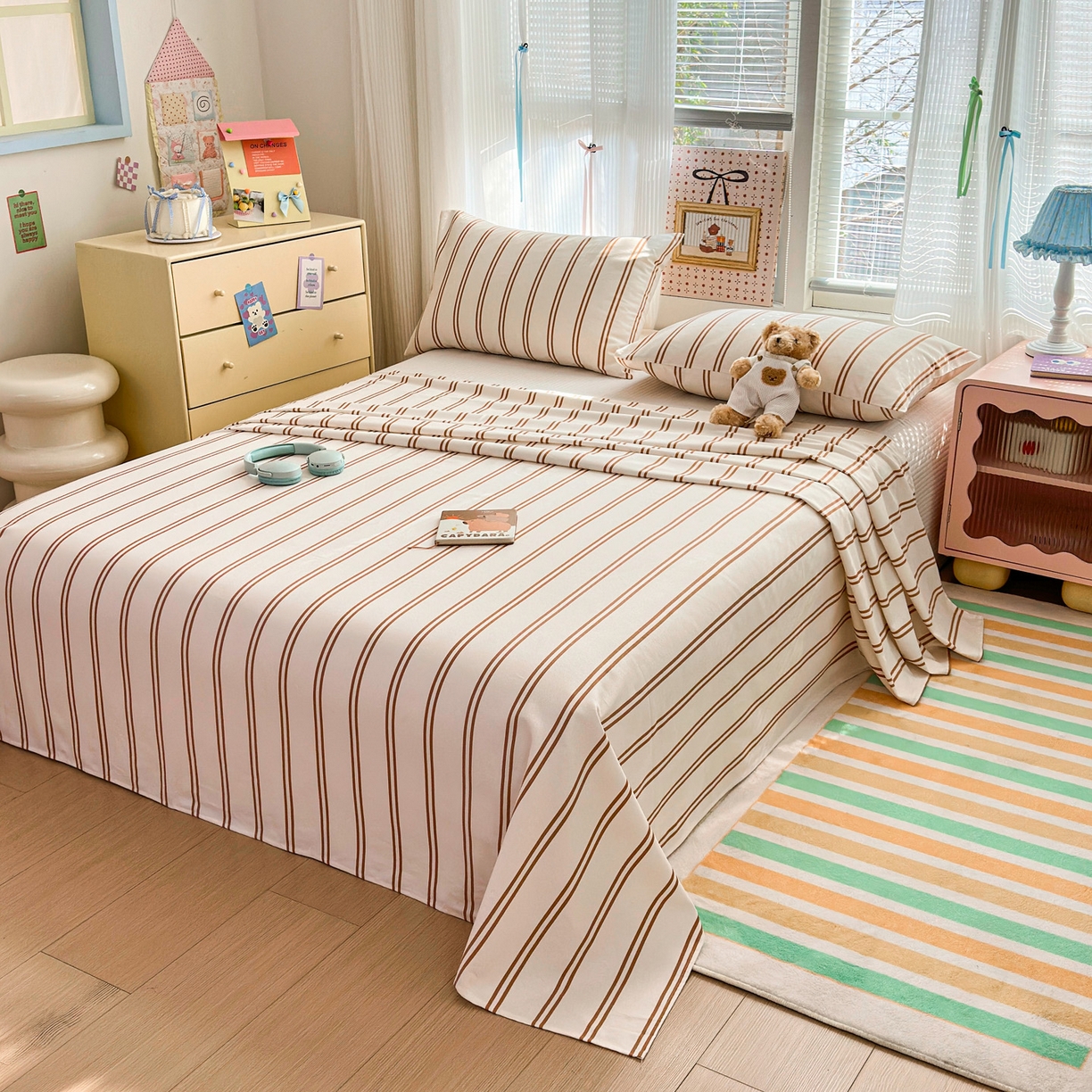 91家纺网 家纺一手货源 找家纺 女子家纺 2026新款全棉老粗布床单 风月-米