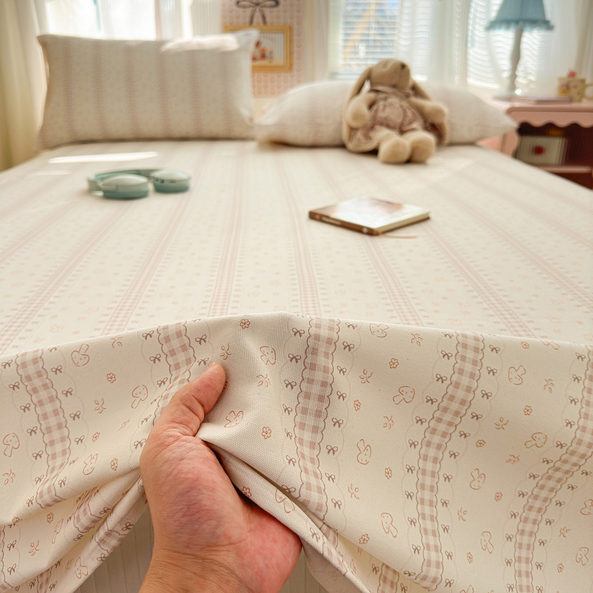 91家纺网 家纺一手货源 找家纺 女子家纺 2026新款全棉老粗布床单 幻彩