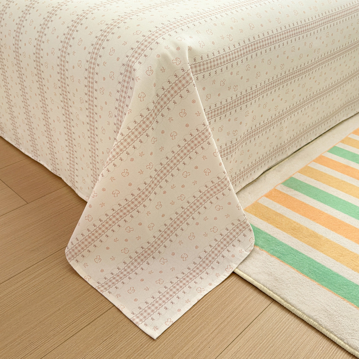 91家纺网 家纺一手货源 找家纺 女子家纺 2026新款全棉老粗布床单 幻彩