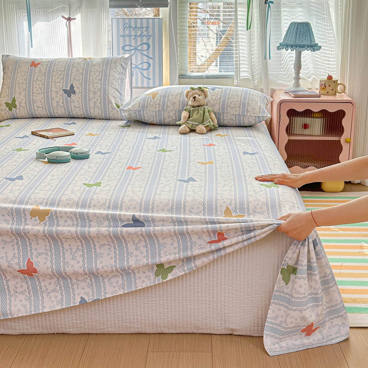 91家纺网 家纺一手货源 找家纺 女子家纺 2026新款全棉老粗布床单 简爱