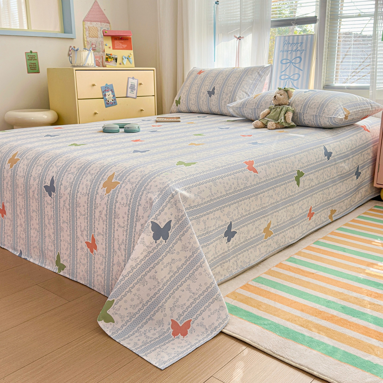 91家纺网 家纺一手货源 找家纺 女子家纺 2026新款全棉老粗布床单 简爱