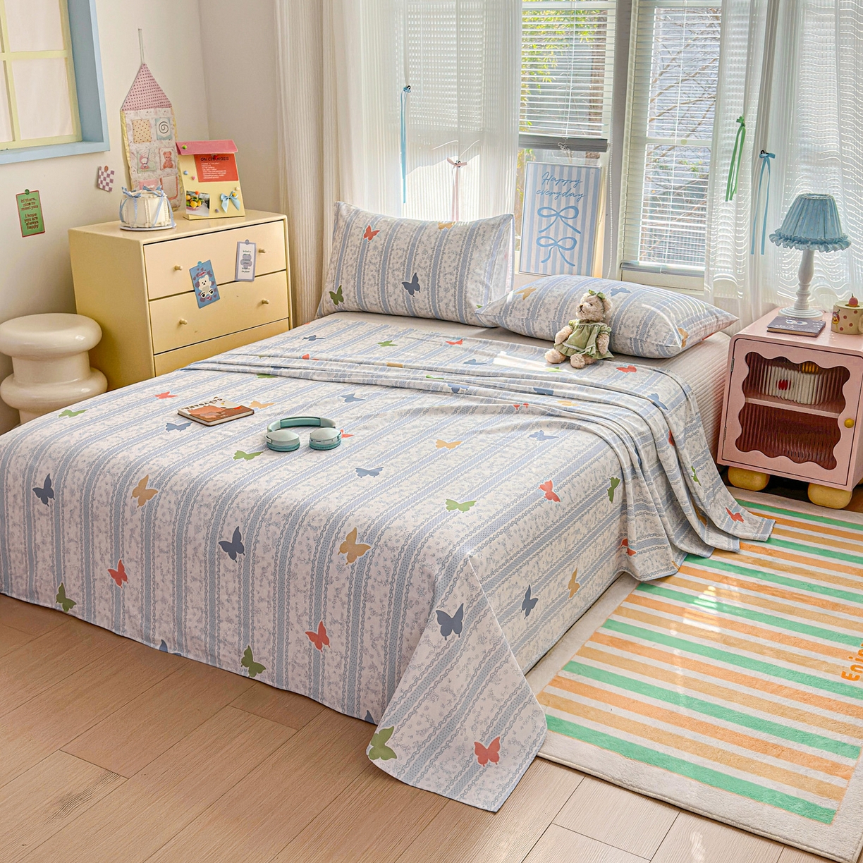 91家纺网 家纺一手货源 找家纺 女子家纺 2026新款全棉老粗布床单 简爱