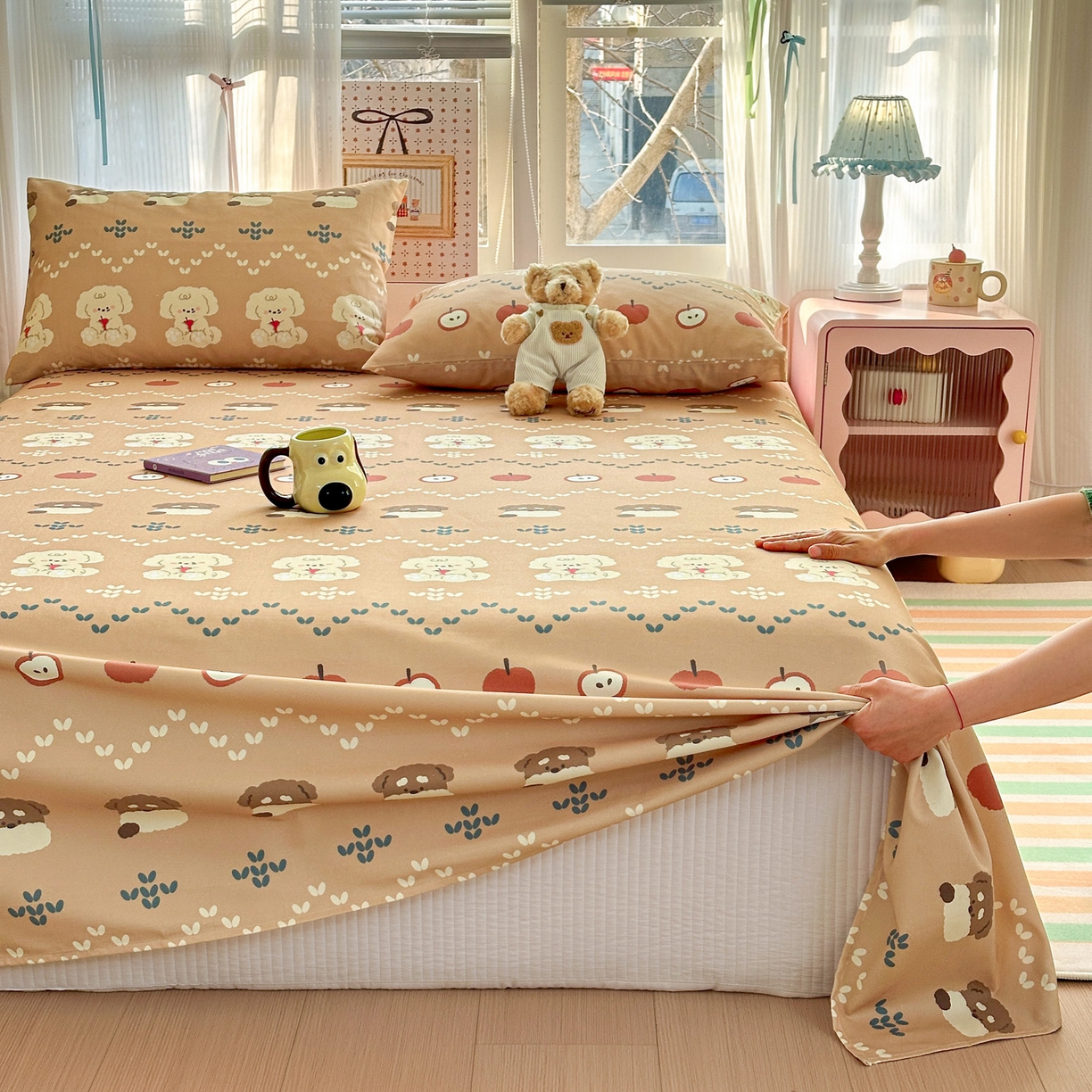 91家纺网 家纺一手货源 找家纺 女子家纺 2026新款全棉老粗布床单 玛奇朵