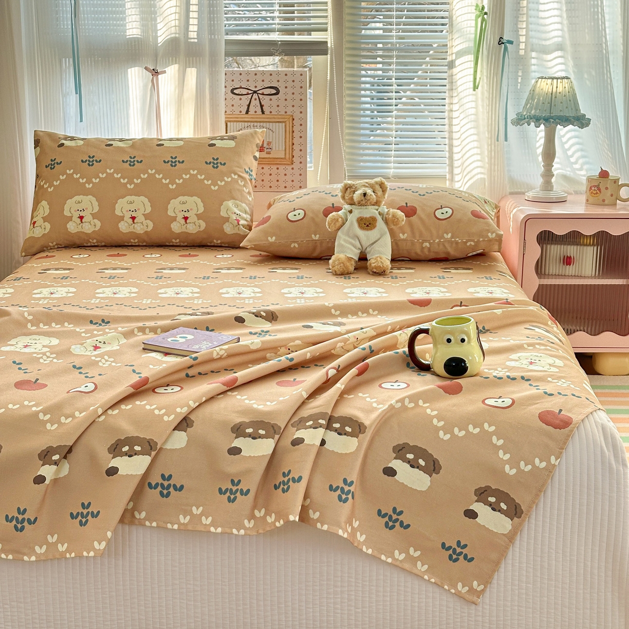 91家纺网 家纺一手货源 找家纺 女子家纺 2026新款全棉老粗布床单 玛奇朵