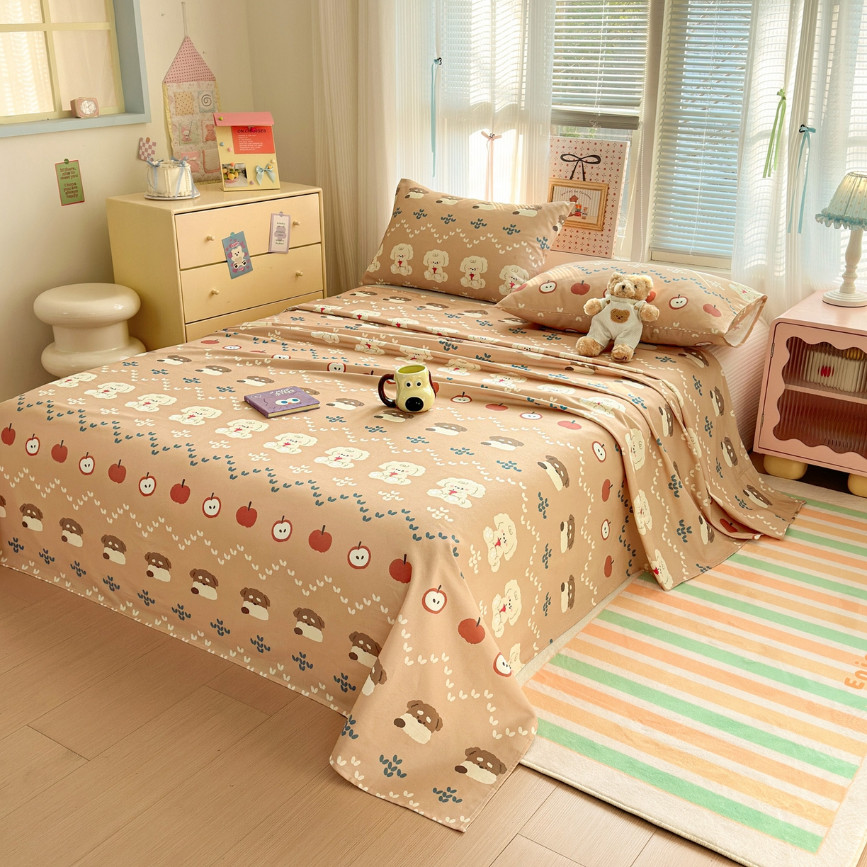 91家纺网 家纺一手货源 找家纺 女子家纺 2026新款全棉老粗布床单 玛奇朵