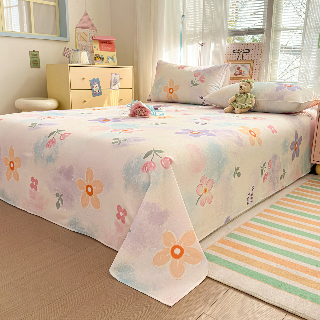 91家纺网 家纺一手货源 找家纺 女子家纺 2026新款全棉老粗布床单 梦境