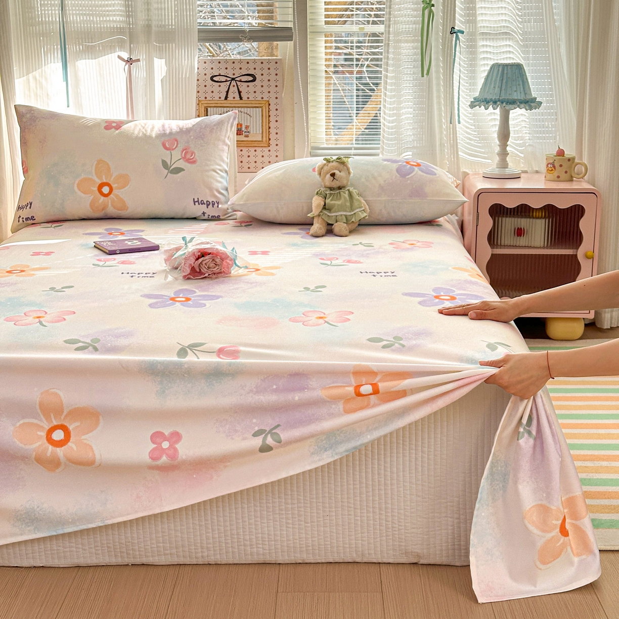 91家纺网 家纺一手货源 找家纺 女子家纺 2026新款全棉老粗布床单 梦境