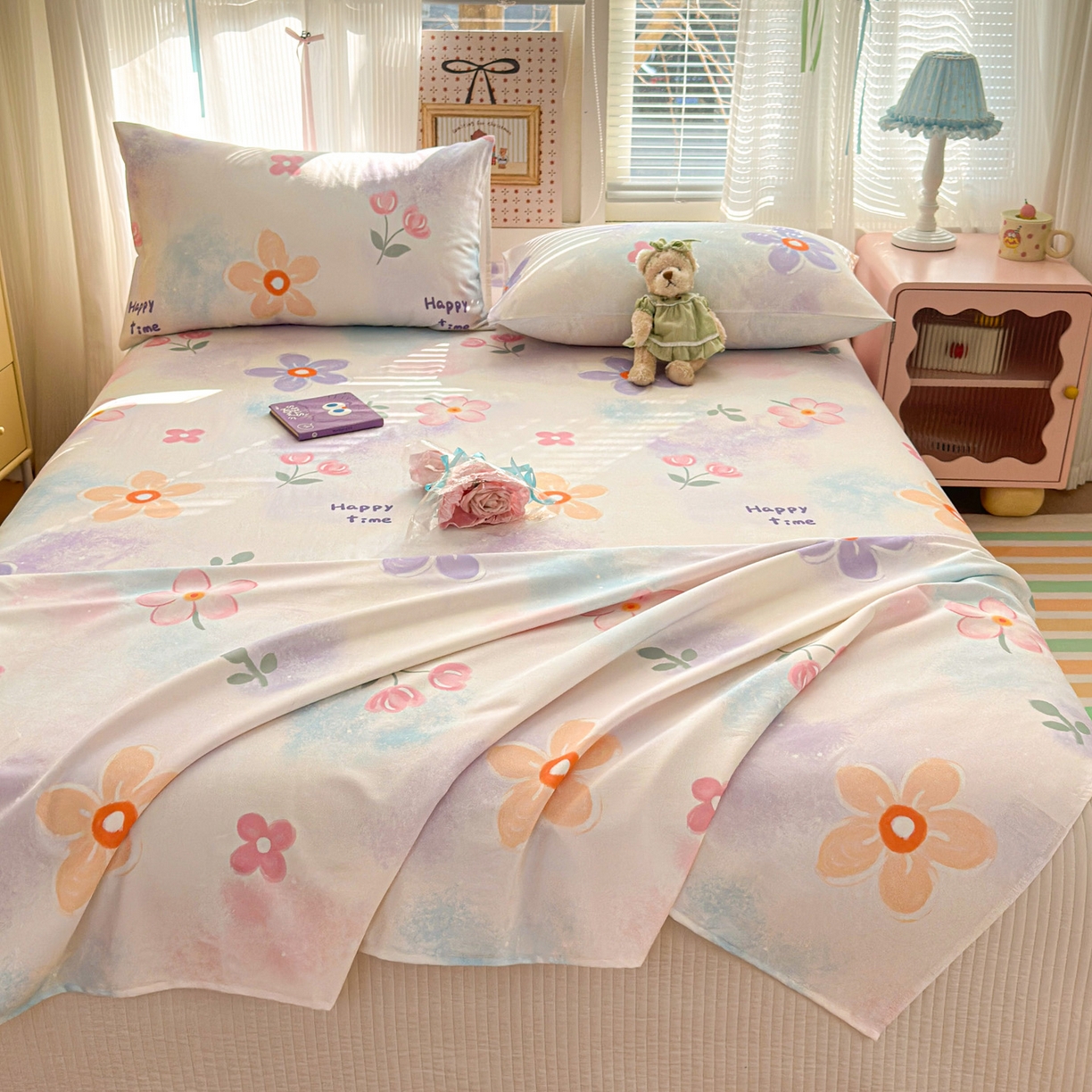 91家纺网 家纺一手货源 找家纺 女子家纺 2026新款全棉老粗布床单 梦境