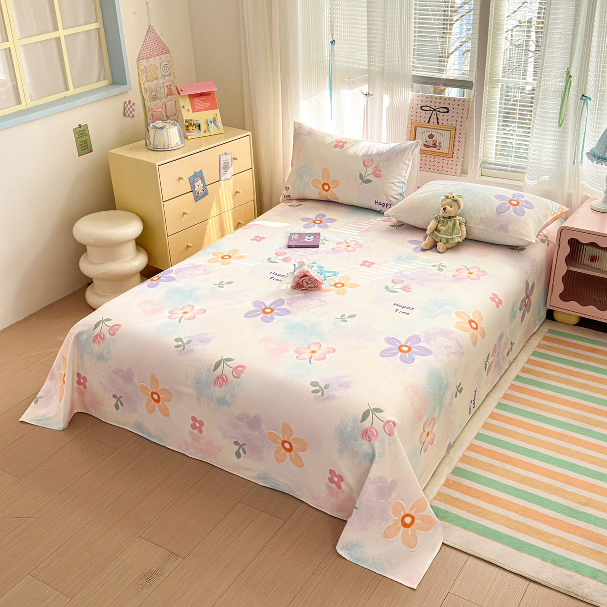 91家纺网 家纺一手货源 找家纺 女子家纺 2026新款全棉老粗布床单 梦境