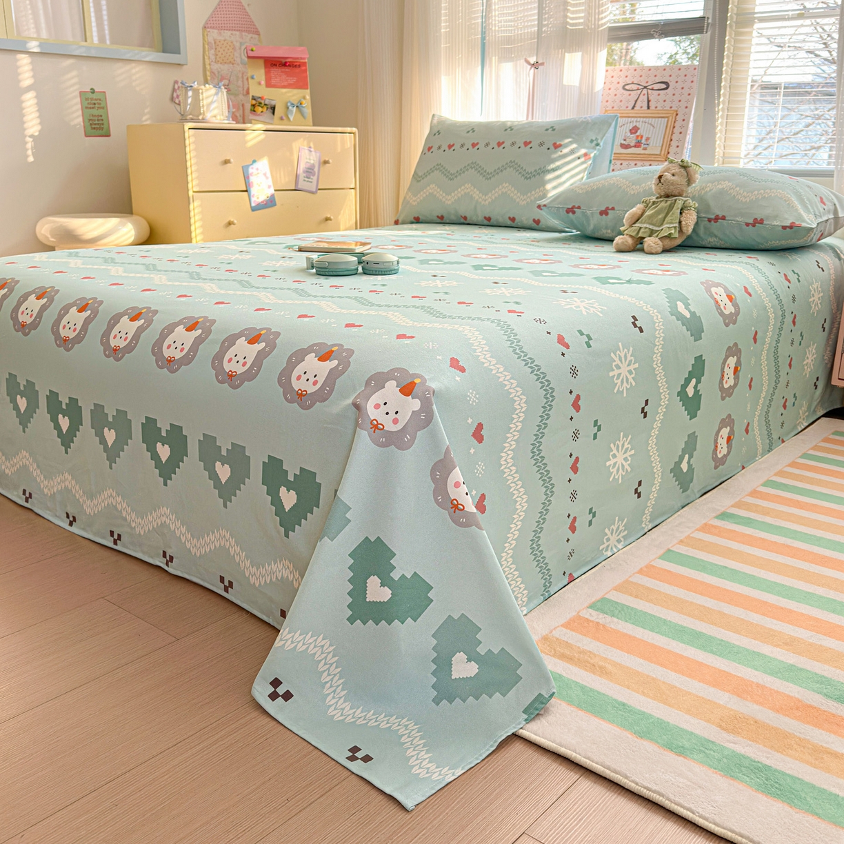 91家纺网 家纺一手货源 找家纺 女子家纺 2026新款全棉老粗布床单 奶酪