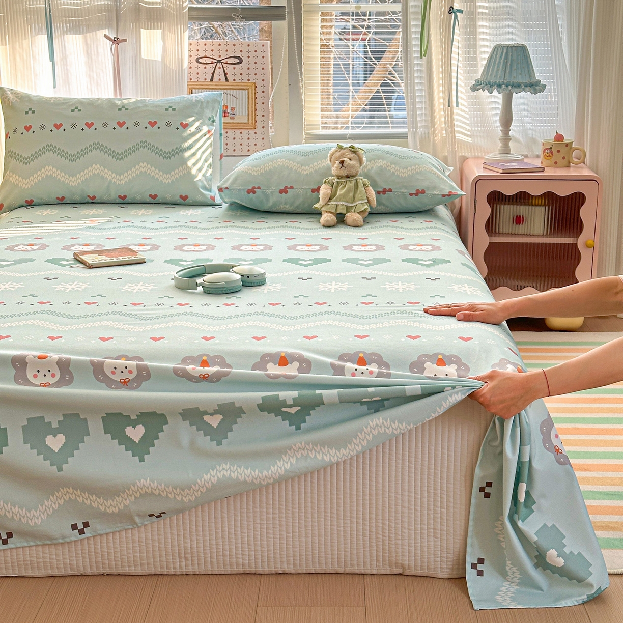 91家纺网 家纺一手货源 找家纺 女子家纺 2026新款全棉老粗布床单 奶酪