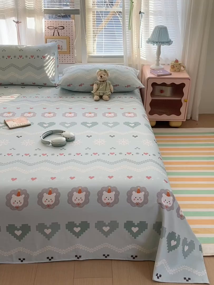 91家纺网 家纺一手货源 找家纺 女子家纺 2026新款全棉老粗布床单 奶酪