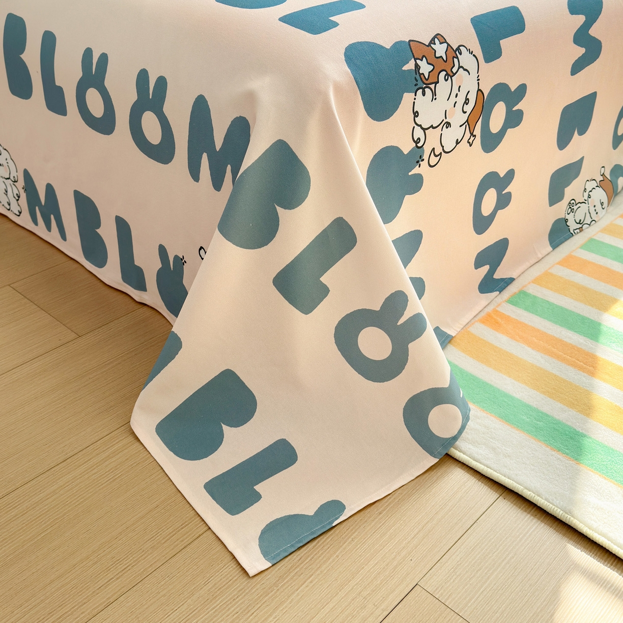 91家纺网 家纺一手货源 找家纺 女子家纺 2026新款全棉老粗布床单 泡芙-兰