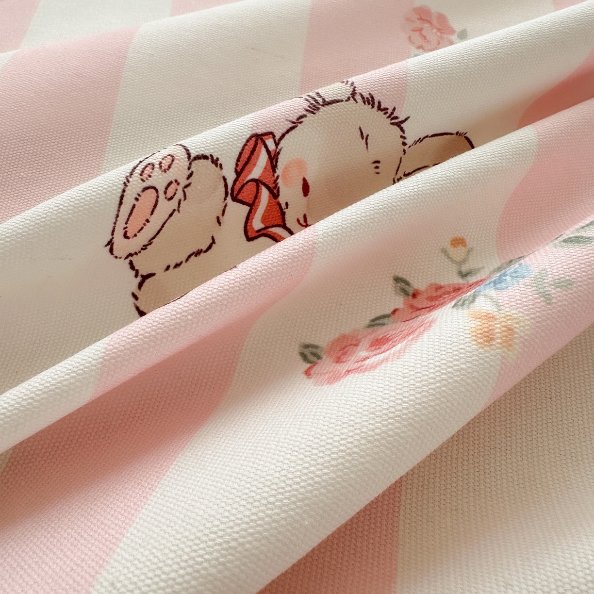 91家纺网 家纺一手货源 找家纺 女子家纺 2026新款全棉老粗布床单 奇奇兔