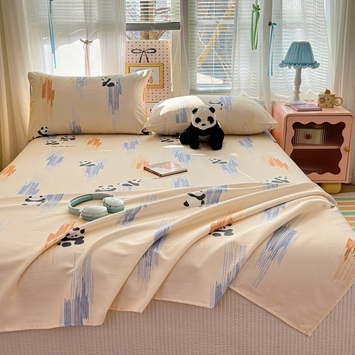 91家纺网 家纺一手货源 找家纺 女子家纺 2026新款全棉老粗布床单 软萌