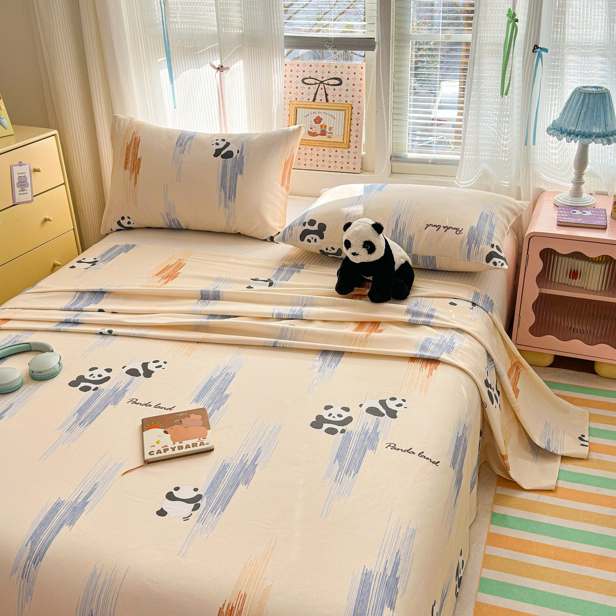 91家纺网 家纺一手货源 找家纺 女子家纺 2026新款全棉老粗布床单 软萌