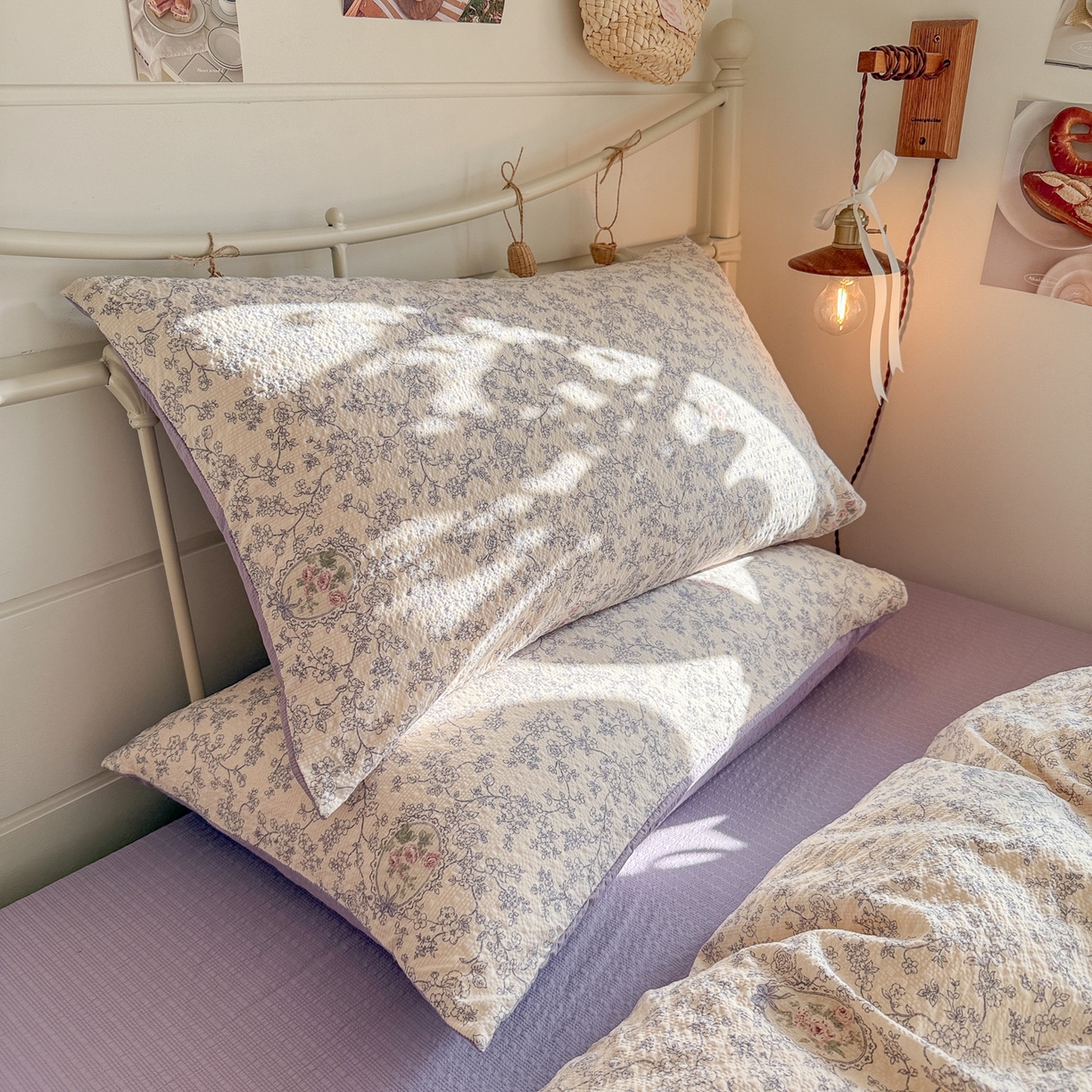 91家纺网 家纺一手货源 找家纺 初念 2026新款A类高品质110克超柔泡芙纱四件套 蕾丝花匣