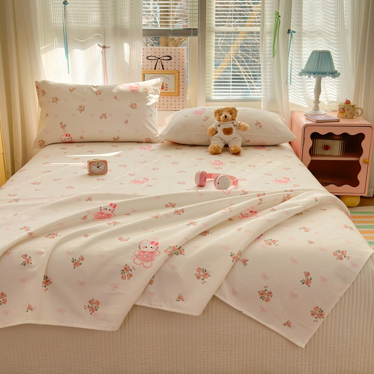 91家纺网 家纺一手货源 找家纺 女子家纺 2026新款全棉老粗布床单 小甜甜