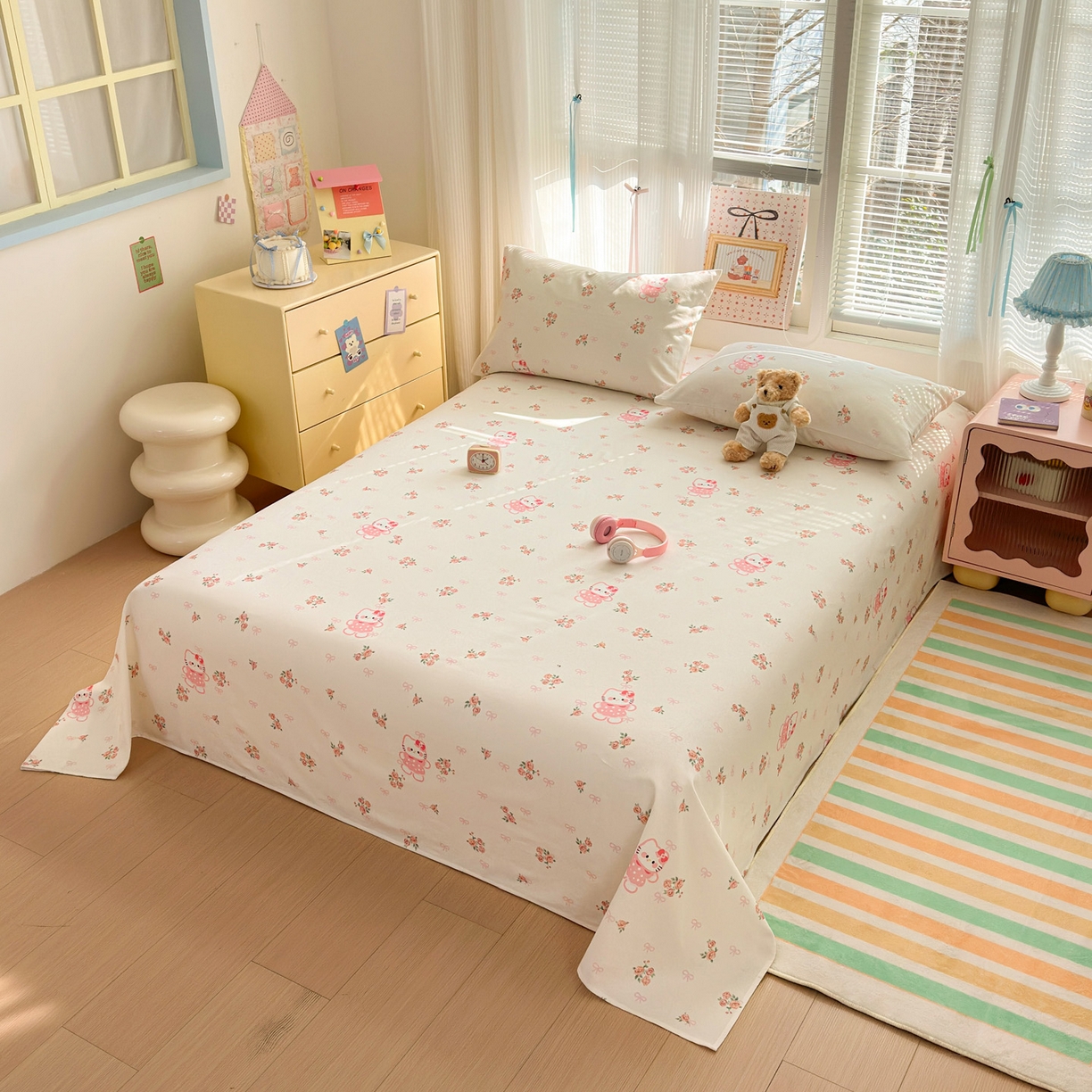 91家纺网 家纺一手货源 找家纺 女子家纺 2026新款全棉老粗布床单 小甜甜