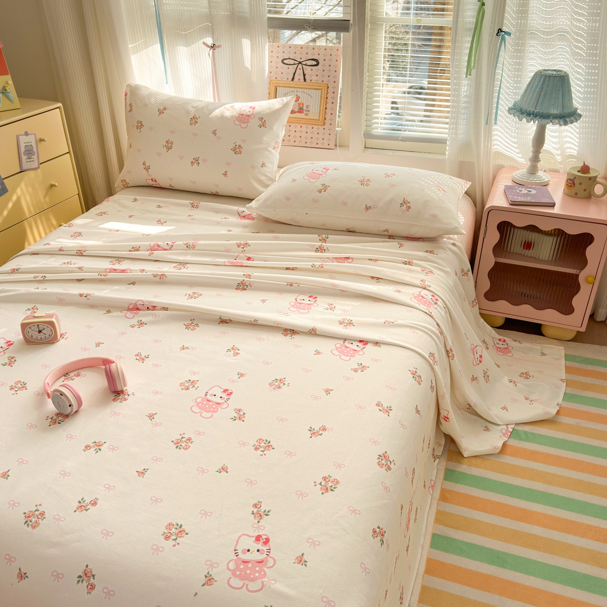 91家纺网 家纺一手货源 找家纺 女子家纺 2026新款全棉老粗布床单 小甜甜